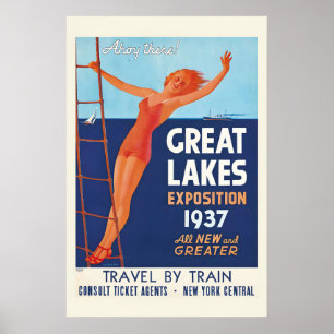 1930er Great Lakes Exposition Cleveland Vintage Poster