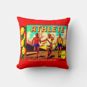 1930er-Jahre Athlete-Fruchtkartentafel drucken Kissen