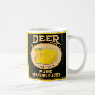 1930er Jahre Deer Brand Grapefruit-Saft-Etikett Kaffeetasse