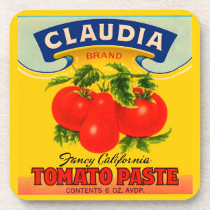 1930er Jahre Etikett für Tomatenmark Getränkeuntersetzer