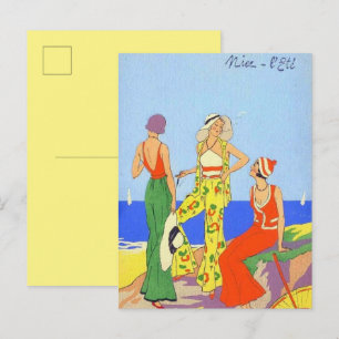 1930er Jahre Frauen in modischen Strand-Pyjamas Po Postkarte