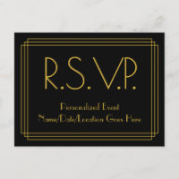 1930er Jahre Inspiriert Aussehen "R.S.V.P." Postka
