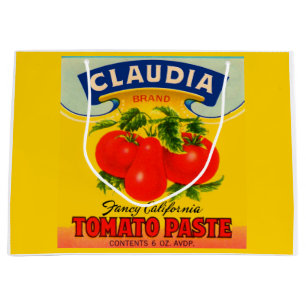 1930er Jahre Labdruck für Tomatenpaste Große Geschenktüte