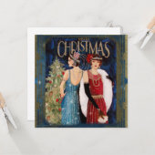 1930er Jahre Ladys Christmas Art Karte (Vorderseite/Rückseite Beispiel)