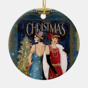 1930er Jahre Ladys Christmas Art Keramik Ornament