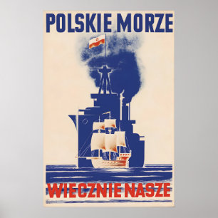 1930er Jahre Polen Propagandaplakat Ostsee Polnisc Poster