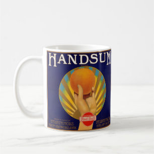 1930er Orange-Kistenetikett Handsum Kaffeetasse