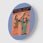 1930s comics cave man paper doll King Guzzle Große Wanduhr (Winkel)