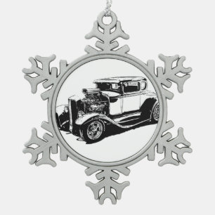 1931 5 Fenster-Coupé-Zeichnen Schneeflocken Zinn-Ornament