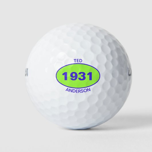 1931 90. Geburtstag Grün jedes Jahr Golf Balls Golfball (Vorderseite)