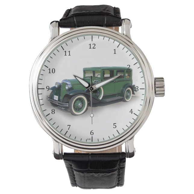 1931 grünes Silverdome 4-Türuhr Armbanduhr (Vorderseite)