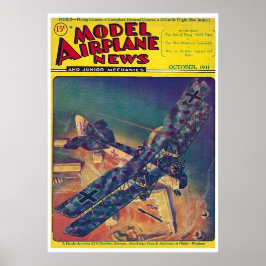1931 MODELL AIRPLANE NEWS MAGAZINE POSTER (Vorne)
