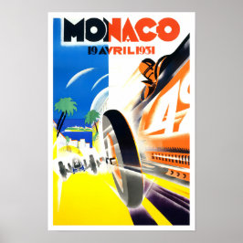 1931 Monaco Grand Prix Vintages Rennposter Poster