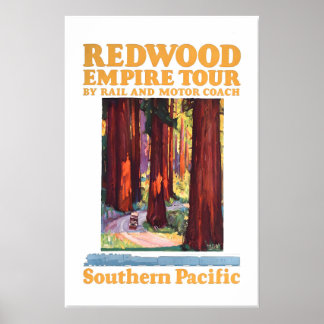 1932 Redwood Empire - Southern Pacific Railroad Poster