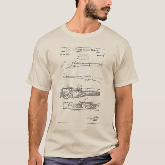 1932 US-Patent 1892141 - M1 Garand Rifle T-Shirt (Vorderseite)