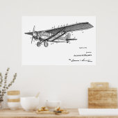 1932 Vintage Flugzeugpatentkunst Zeichnend Druck Poster (Küche)
