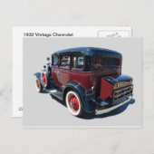 1932 Vintages Automobil Postkarte (Vorne/Hinten)