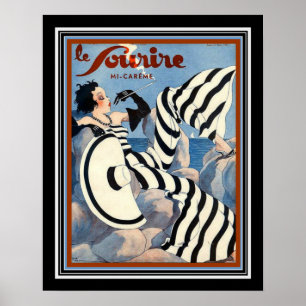 1933 Art Deco Le Sourire Poster 16 x 20