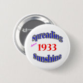 1933 ausgebreiteter Sonnenschein Button (Vorne & Hinten)