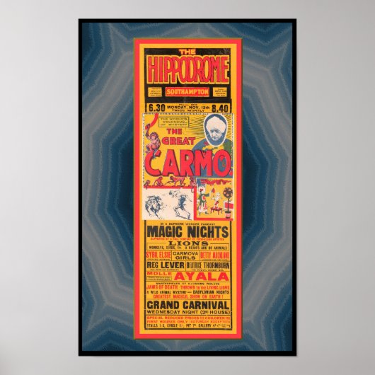 1933 BROADSIDE-WERBUNG FÜR ZAUBERKÜNSTLER USW. POSTER (Vorne)