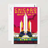 1933 Chicago World Fair Postkarte (Vorne/Hinten)