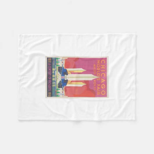 1933 Chicago World's Fair Blanket Fleecedecke (Vorderseite (Horizontal))