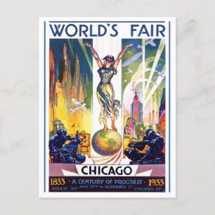 1933 Chicago World's Fair Vintage-Reisepostkarte Postkarte
