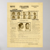 1933 CLYDE BARROW LAW ENFORCEMENT SHEET POSTER (Vorne)