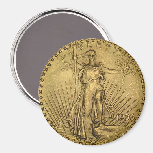 1933 Double Eagle Gold Coin Magnet (Vorderseite/Rückseite)