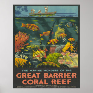 1933 Great Barrier Coral Reef  Reiseplakat Poster