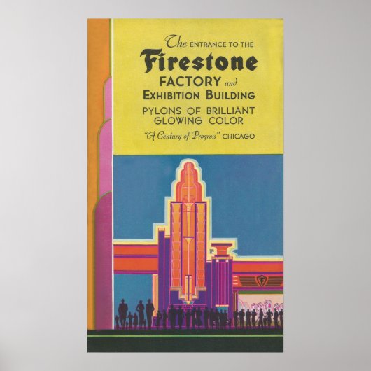 1933 Internationales Exposition CHICAGO. Art Deco. Poster (Vorne)