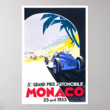 1933 Monaco Grand Prix Vintages Rennposter