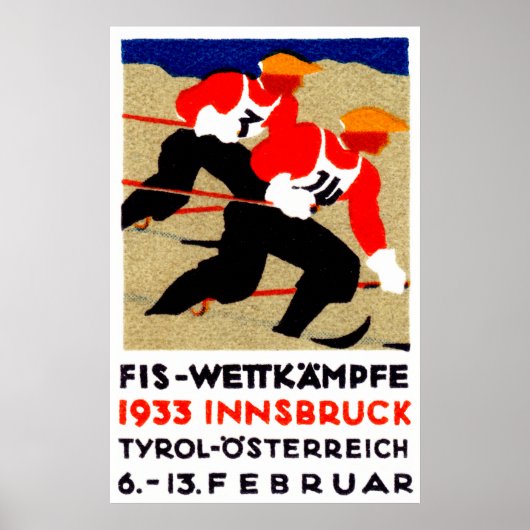 1933 Österreichisches Ski-Rennposter Poster (Vorne)