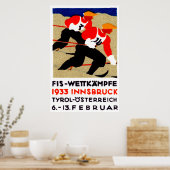 1933 Österreichisches Ski-Rennposter Poster (Küche)