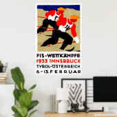 1933 Österreichisches Ski-Rennposter Poster (Heimbüro)