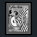 1933 Schwarz-Weiß-Art-Deco-Poster Le Sourire Poster<br><div class="desc">Beliebt 1933,  Art Deco,  Cover für Le Sourire Französisch Magazine in Schwarz-Weiß. Auch in Farbe erhältlich.</div>