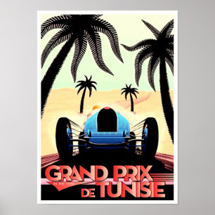 1933 Tunesien Grand Prix Vintages Rennposter Poster