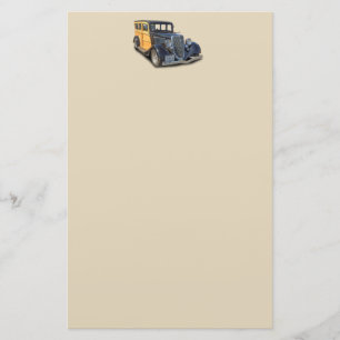 1934 ANTIKER HOLZWAGEN BRIEFPAPIER