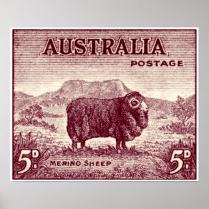 1934 Australisches Merinoschaf Poster