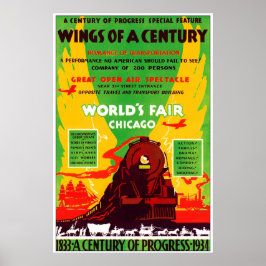 1934 Chicago World Fair by Train Poster