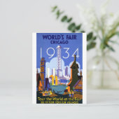 1934 Chicago World's Fair Postkarte (Stehend Vorderseite)