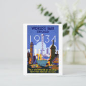 1934 Chicago World's Fair Postkarte (Stehend Vorderseite)