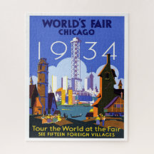 1934 Chicago World's Fair Travel Advertisement