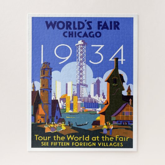 1934 Chicago World's Fair Travel Advertisement Puzzle (Vertikal)