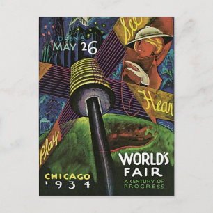 1934 Chicago World's Fair Vintage-Postkarte Postkarte