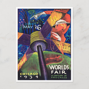 1934 Chicago World's Fair Vintage-Reisepostkarte Postkarte