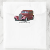 1934 Customized Hot Rod Cup Runder Aufkleber (Tasche)