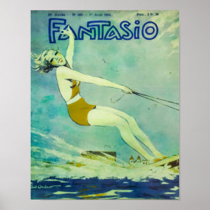 1934 Fantasio Water Skiing Magazine Cover Poster