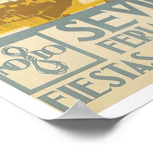 1934 Feria de Sevilla Vintage Poster (Ecke)