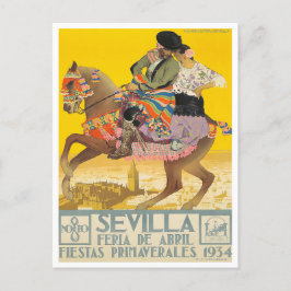 1934 Feria de Sevilla Vintage Postkarte